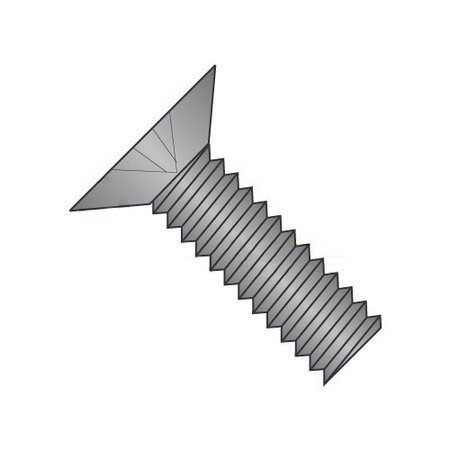 NEWPORT FASTENERS #6-32 x 1/2 in Phillips Flat Machine Screw, Plain Steel, 3000 PK 445167